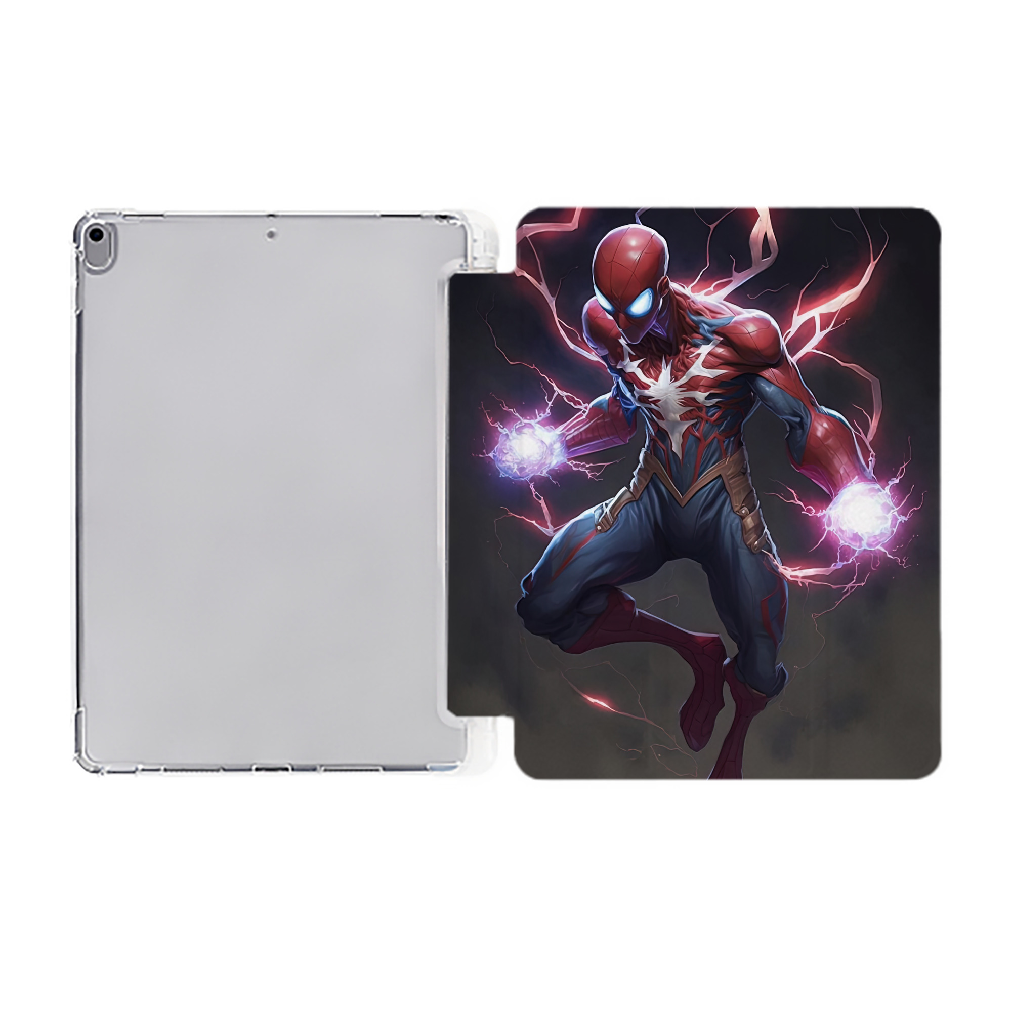 （画像用） Spider Man スパイダーマン IPad ケース ペン収納付き 三つ折りスタンド PUレザー×シリコン 対応機種9.5/10.5/10.9インチ